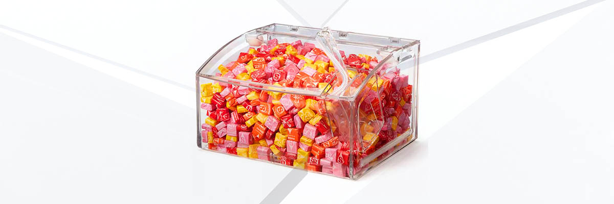 Espositore caramelle in plexiglass